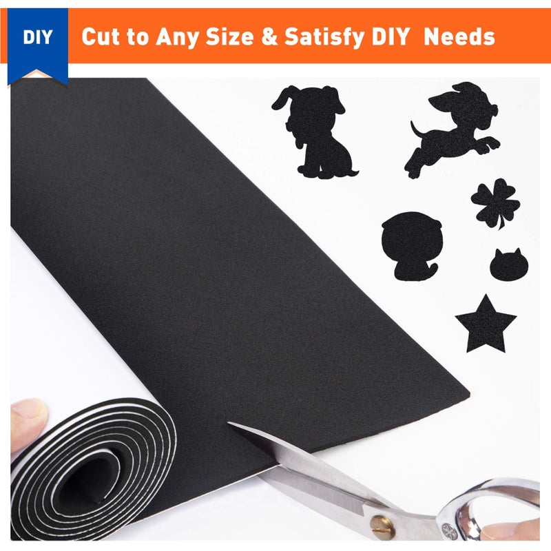 MAGZO Adhesive Foam Padding 1/8" Thick x 12" W x 59" L, Black Thin Neoprene Sheets, Closed Cell Foam Sheet Roll - Image 5
